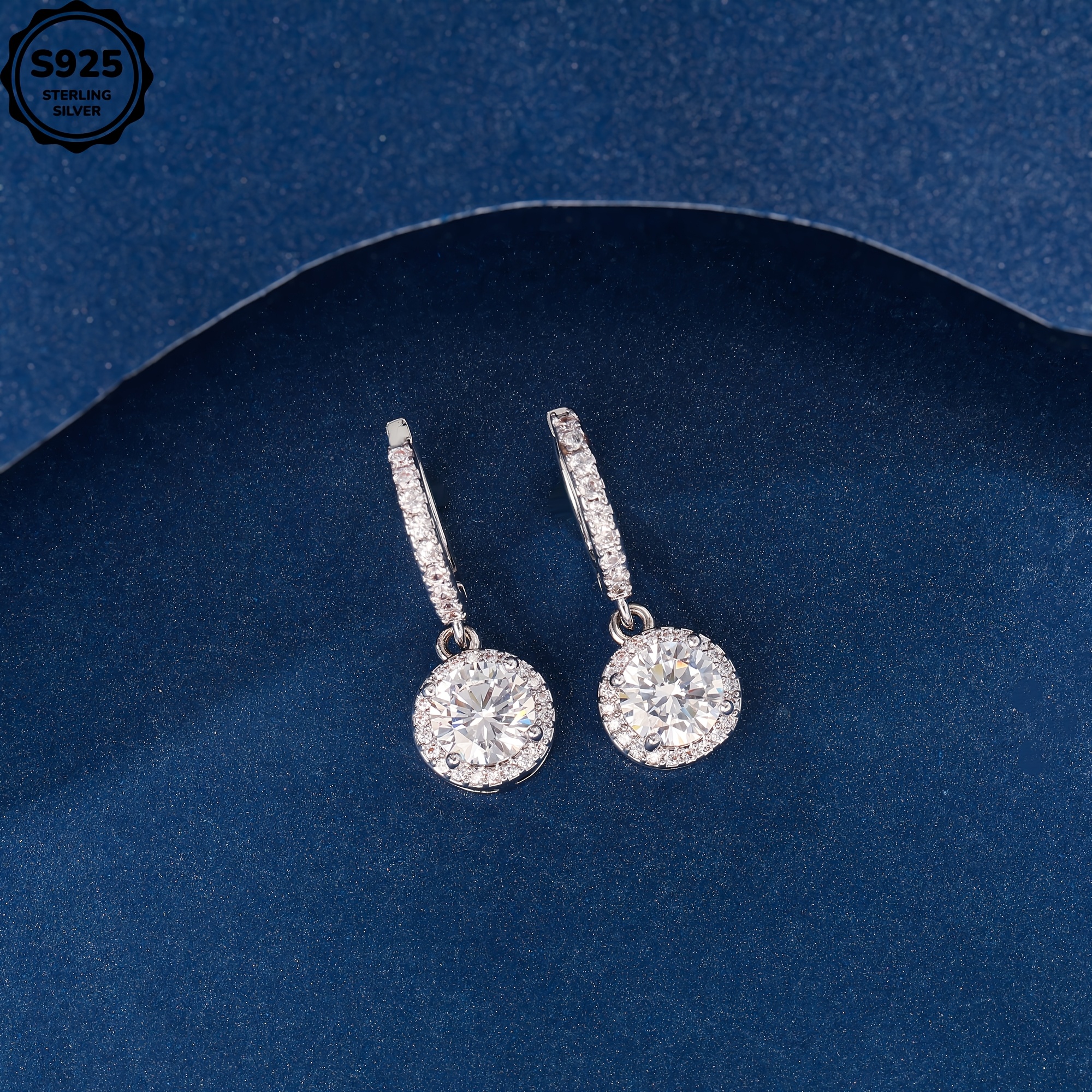925 sterling silver womens round pendant earrings perfect valentines day gift exquisite anniversary gift creative and trendy   to give to girlfriend wife and mother with exquisite gift box included Product details 1
