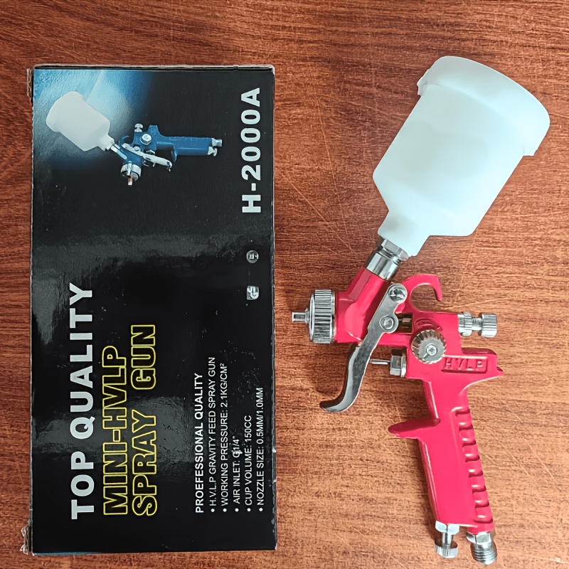 mini hvlp spray gun with 0 5mm 0 8mm 1 0mm nozzles selectable bore size gravity feed for precise painting projects durable aluminum construction precise spraying ergonomic spray gun Product details 3