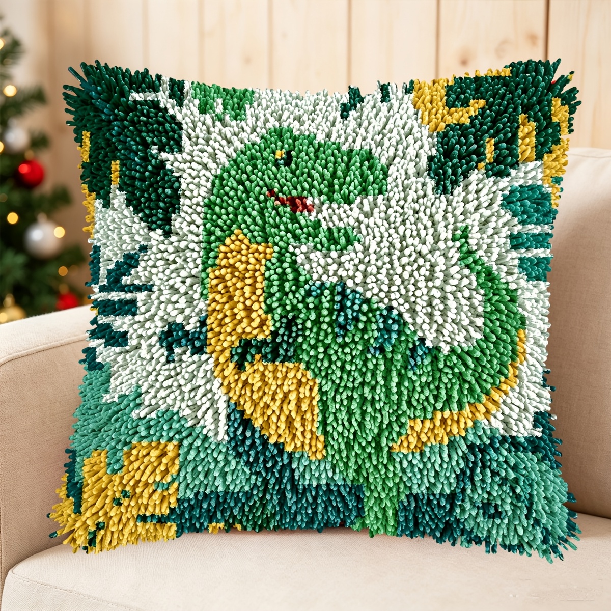 Latch Hook Kit with Cartoon Dinosaurs Printed Pattern