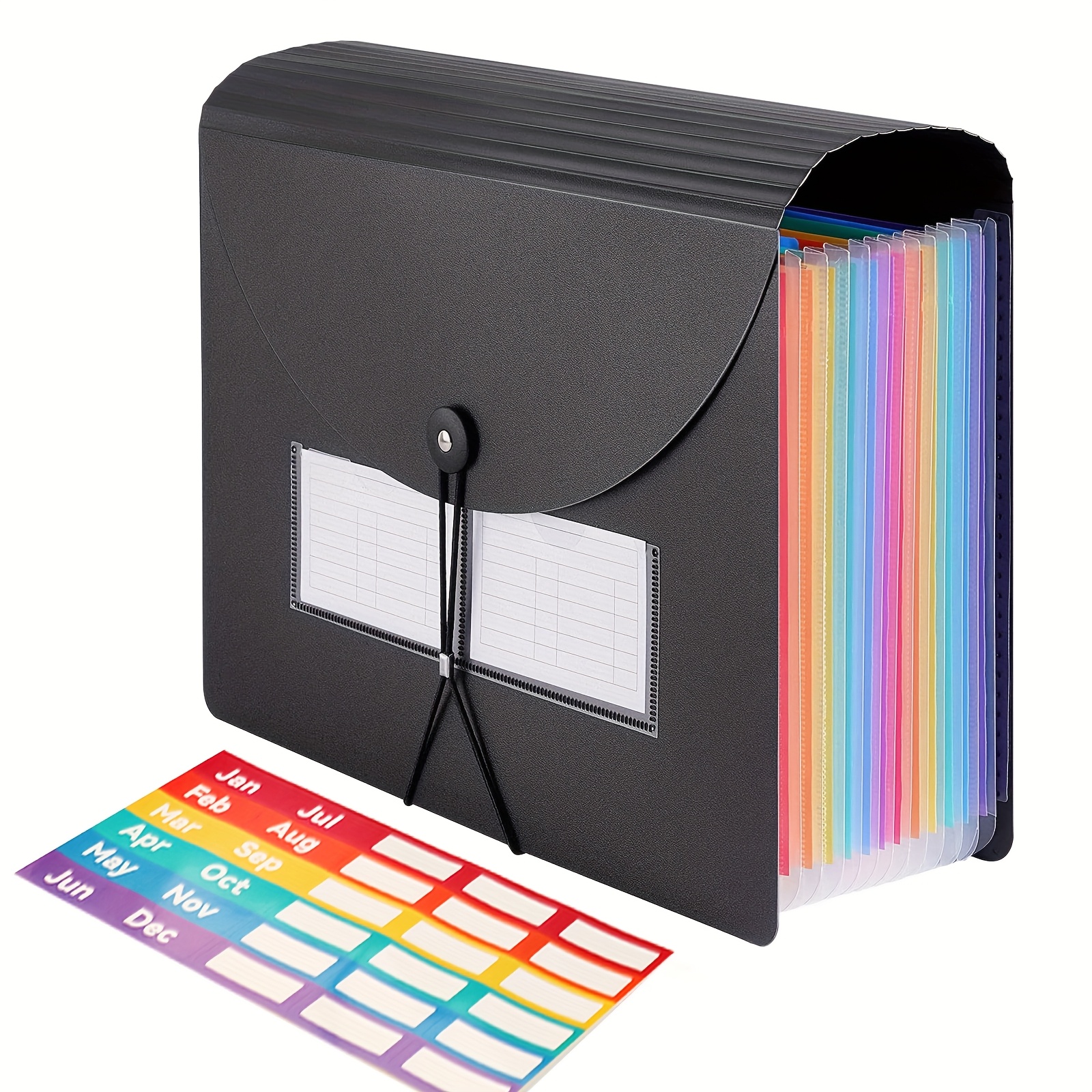 

Vavicore 1pc Black Folder - Accordion Desktop Organizer With Index Tabs, Pp Cover, A4/letter Size - Ideal For & Organization, Accordion File Organizer