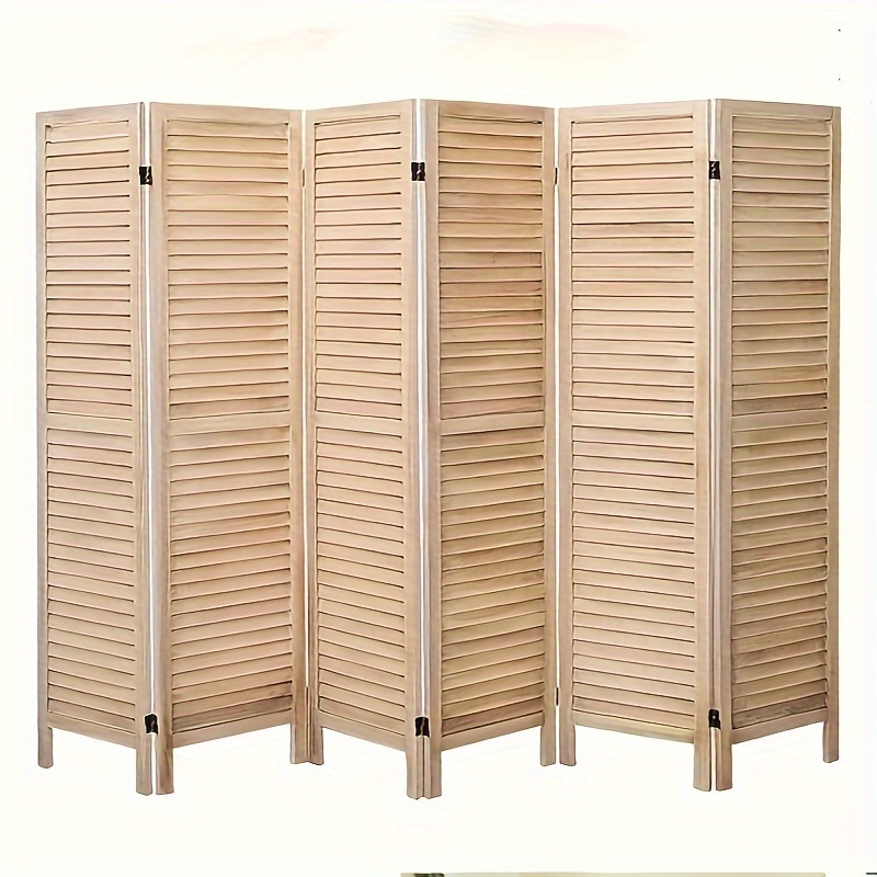 

6 Room Divider, Folding Room Divider Privacy Screen, Freestanding Louvered Divider Screen For Home Office Restaurant Bedroom