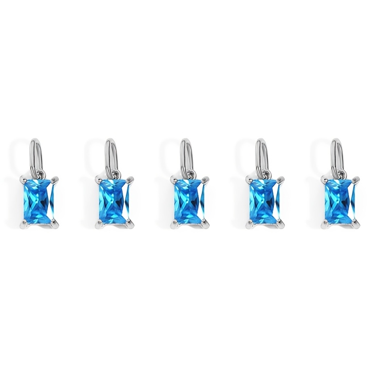 5pcs Women's Easy Stainless Steel Rectangular Zirconia Pendant Set