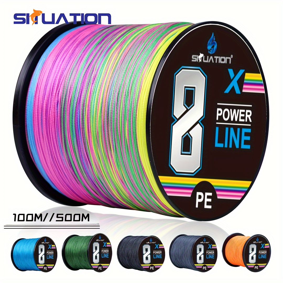 

8 Multicolored , 500m/546yd Pe Abrasion Braided , Suitable For And