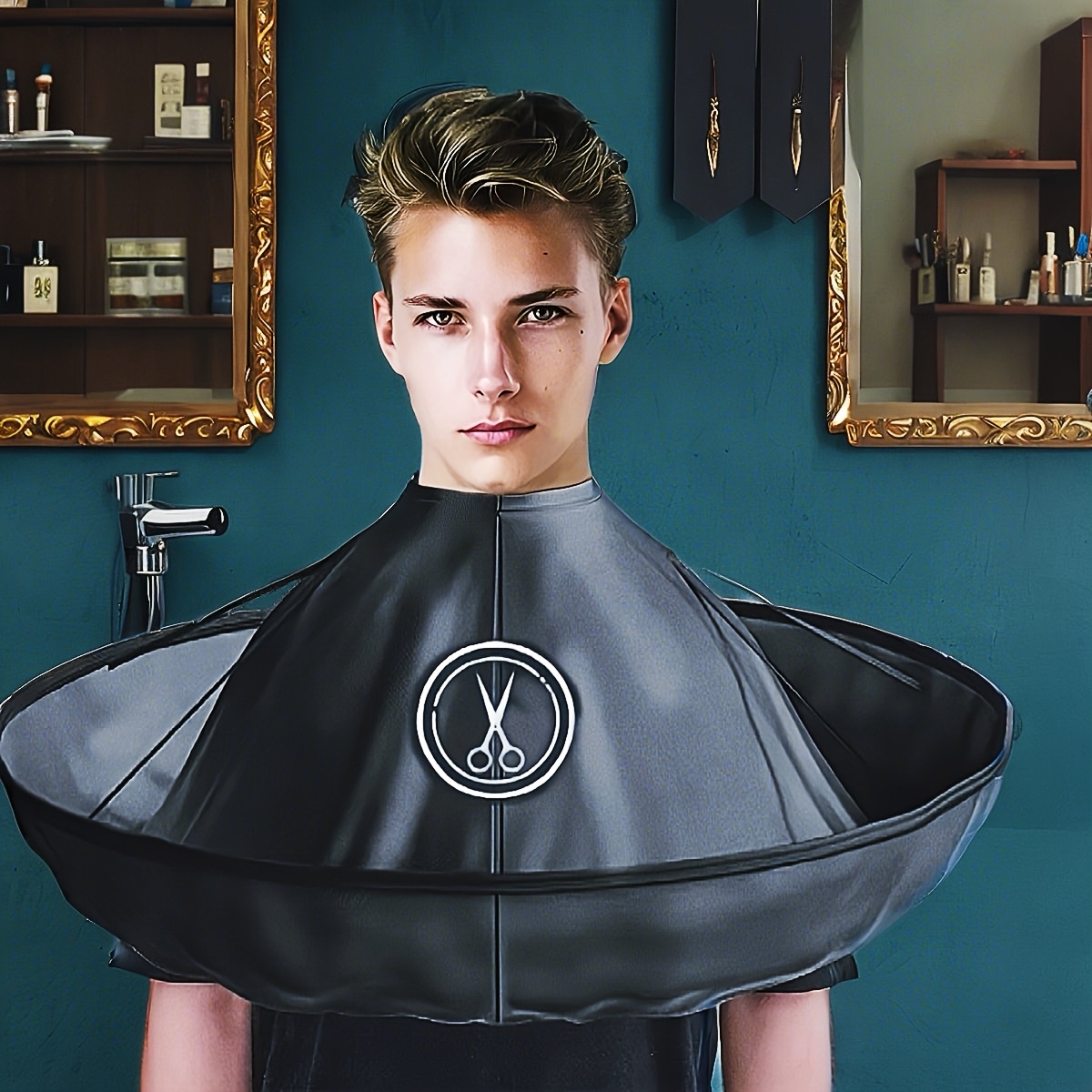 TEMU Adult Hair Clipping Cloths Cape Household Hair Shaver Hair Quality Foldable Hair Clipping Cloths, Comfortable And Easy To Clean Salon Tools