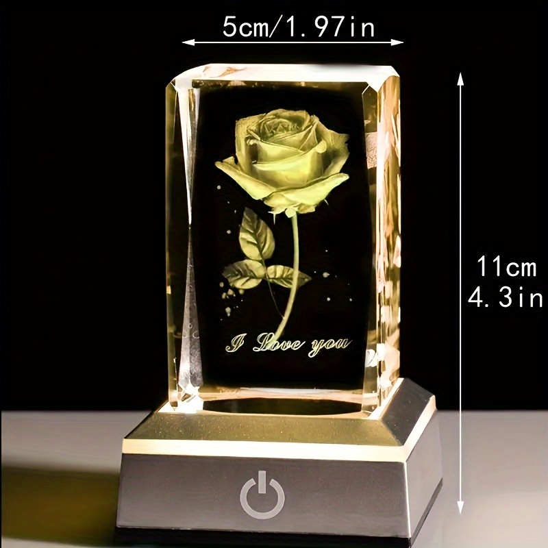 3d rose engraving led colorful night light Temu Mauritius