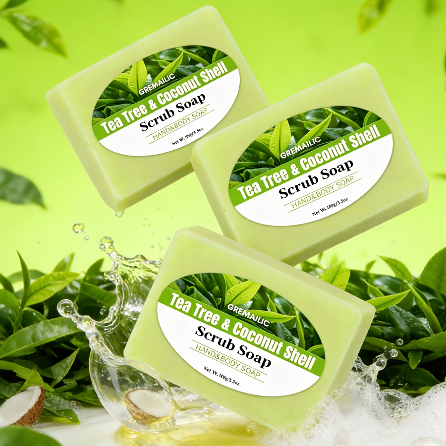 3pcs Tea Tree Oil & Coconut Extract Soap Bars