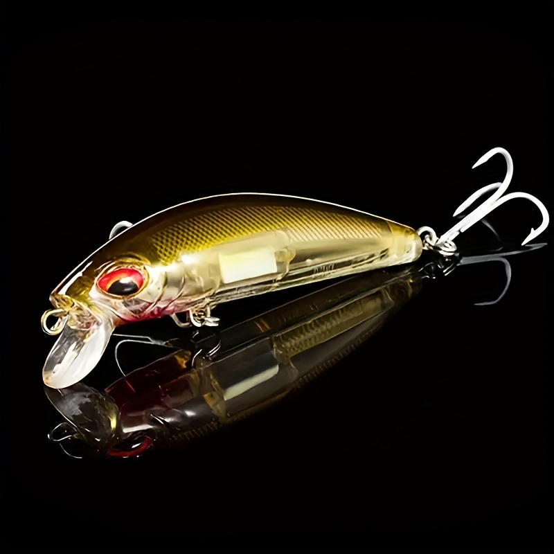 Image of 1pc Luminous Minnow Fishing Lure - Night Fishing Bait Artificial Hard Crankbait Wobbler With Hook - 9cm/3.54in Length, Pesca, Durable And Lifelike Design For Effective Catching