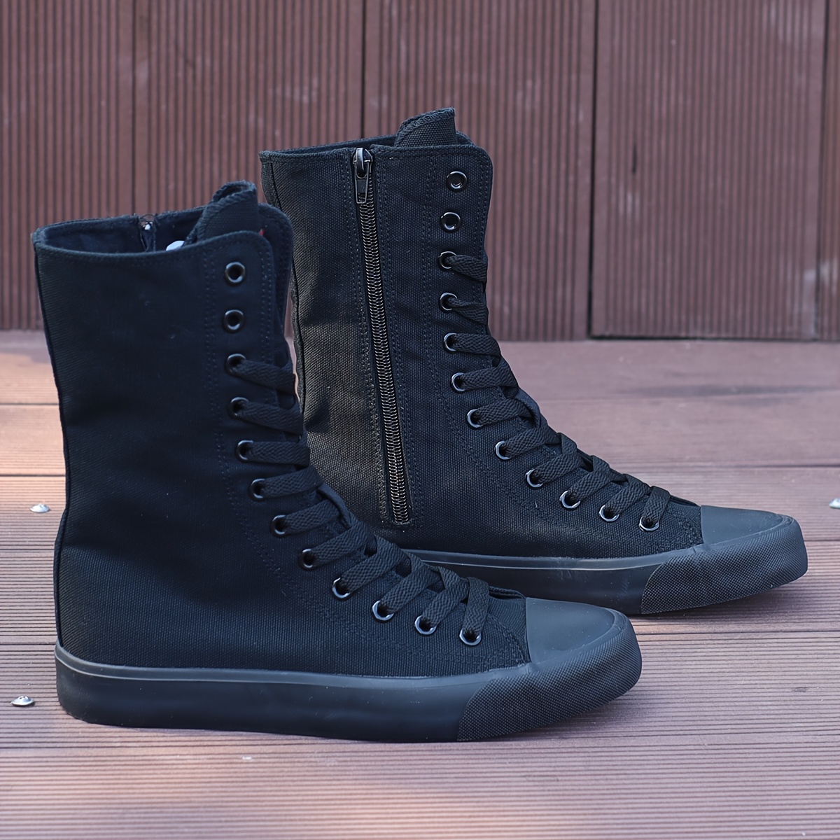 Image of Women's Spring And Summer Casual Sneakers, ' Solid-color Boots, Inner Zipper Flat Comfortable Shoes, Daily Wear Evening Dress Mid-calf Shoes, Women Shoes