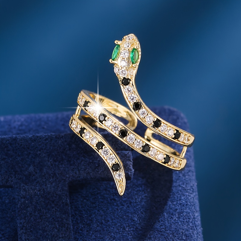 Women's Sexy Snake Open Ring with CZ Jewelry Accessory