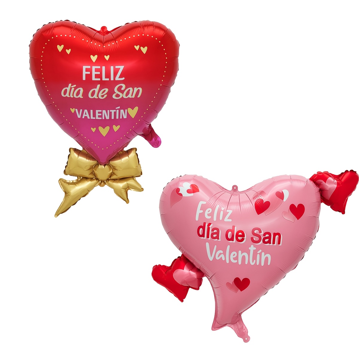 

1pc Ballon en de Cœur Espagnol " Día de San Valentín" avec Nœud - Aluminium de Couleurs Mélangées, pour les Décorations et Cadeaux de la Saint-Valentin, Décorations de la Saint-Valentin