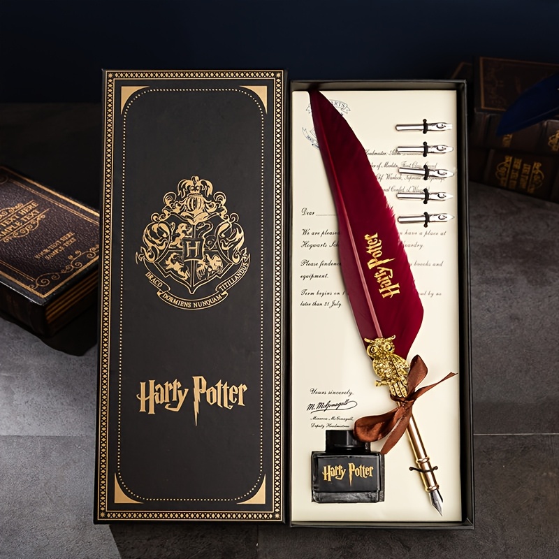 Harry Potter Fountain Pen Set, Hedwig Fountain Pen In Exquisite Gift Box, Hogwarts Birthday Gift, Artificial Feathers, Back-to- Gift, Christmas And Easter Gift
