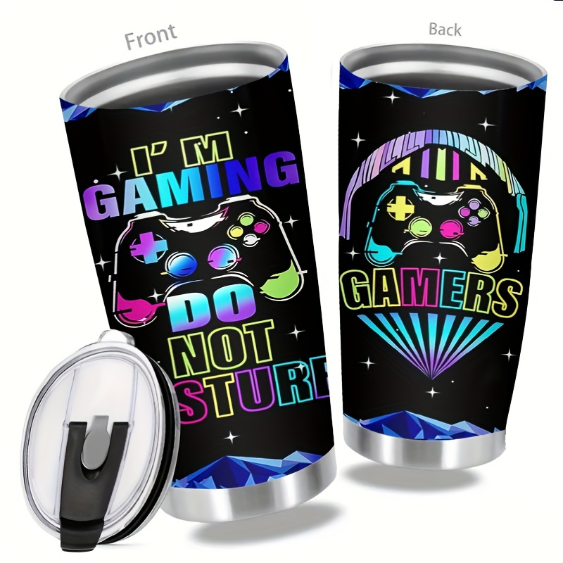

20oz Gamer-themed Vacuum Tumbler - Stainless Steel, Double Wall Insulated With Lid For Hot & Cold Drinks - Durable & Perfect For On-the-go
