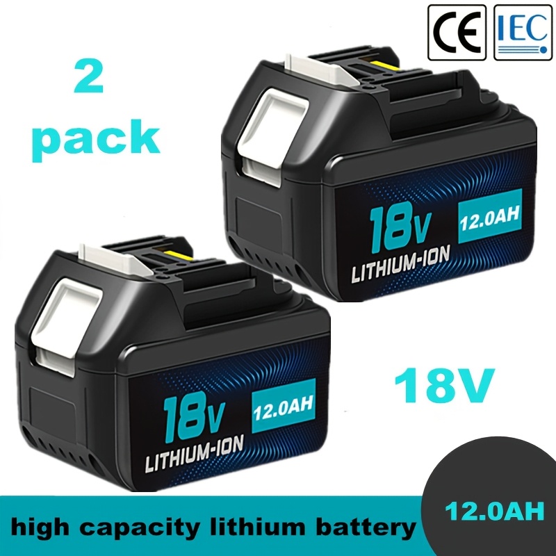 TEMU 2 Pack Upgraded 12.0ah Bl1860b Replacement For Makita 18v Battery, Compatible With For Makita 18 Volt Battery Lithium Bl1815 Bl1820 Bl1820b