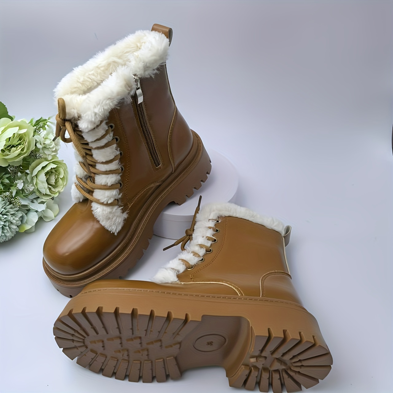 

Fleece-lined 's Ankle Boots - -up, , Tpu For