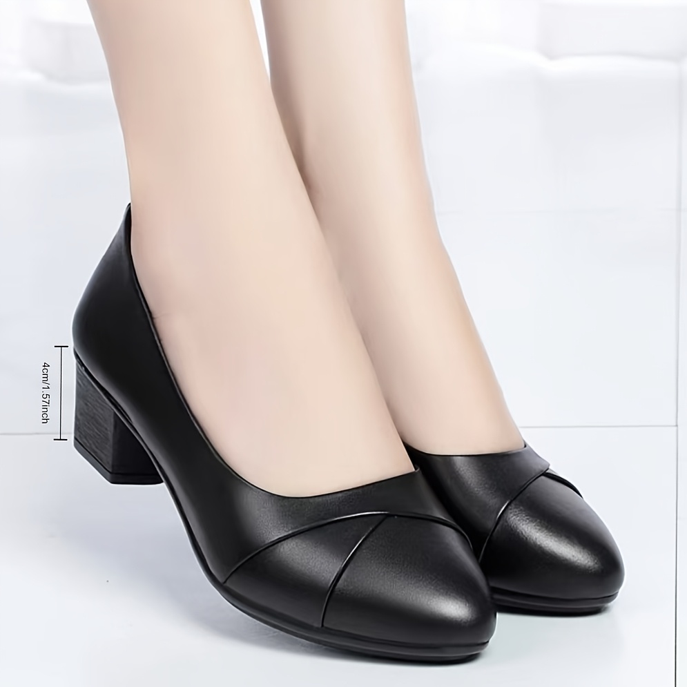 Women'S Comfortable Black Pointed-Toe Slip-On Loafers Soft Synthetic  Cover, Low Heel, Breathable Fabric Lining, Elegant Work Shoes for Of