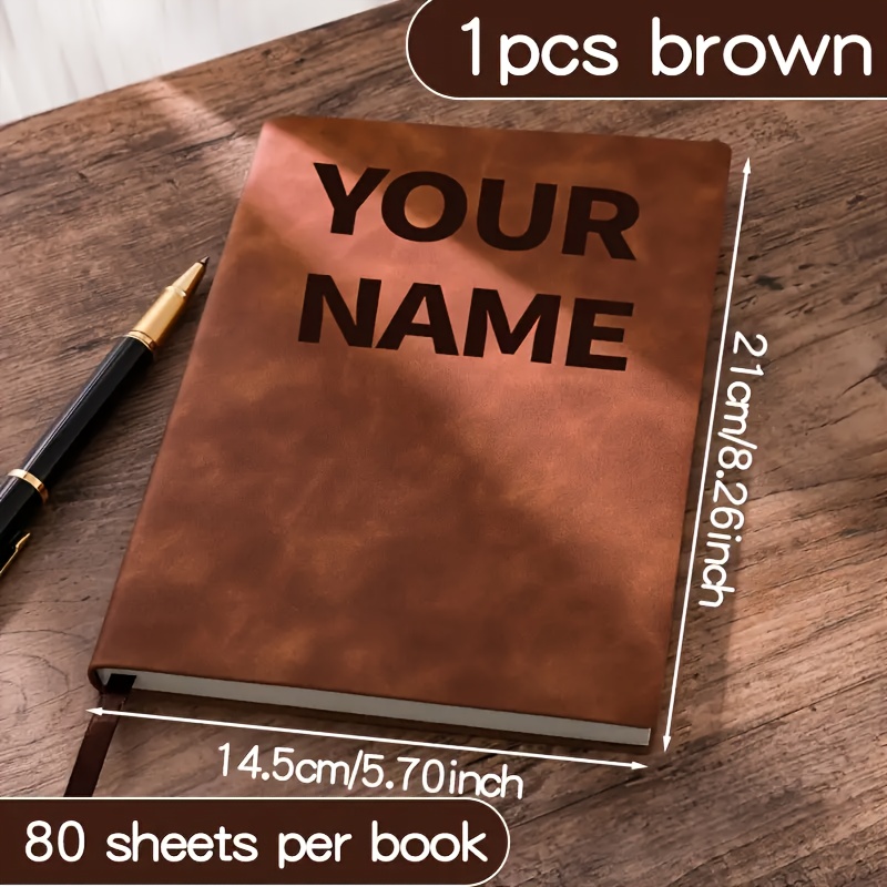 TEMU Customized Personalized Engraved Pu Notebooks, Business Notebooks, High-end Notebooks, For Family, , Colleagues, And School Supplies