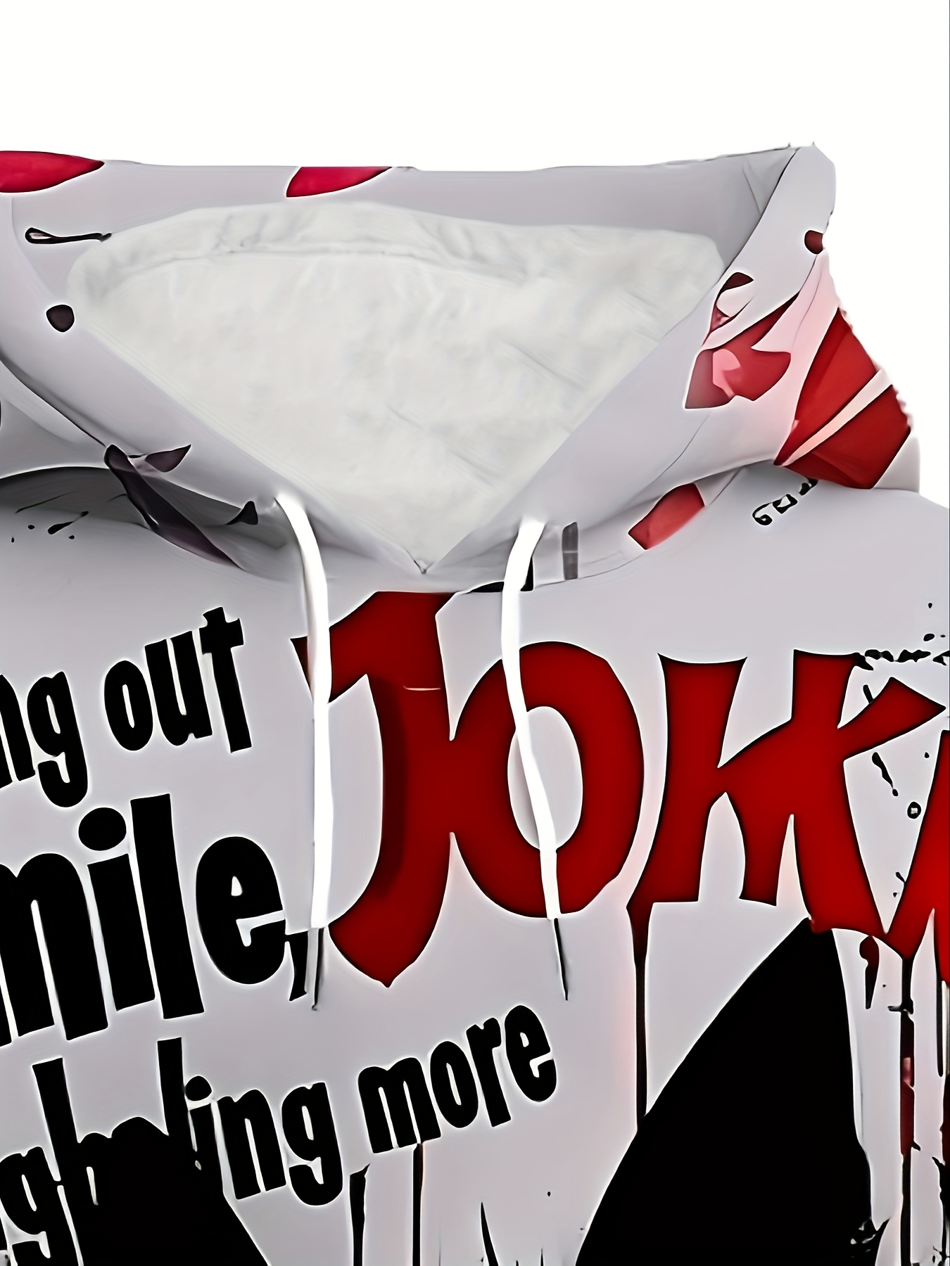 Men'S Joker 3D Print Hoodie - Casual Sporty Fitness & Outdoor Sweatshirt with Drawstring Pockets, Stretch Knit Fabric, Regular Fit for Spring, Fall, Winter Streetwear