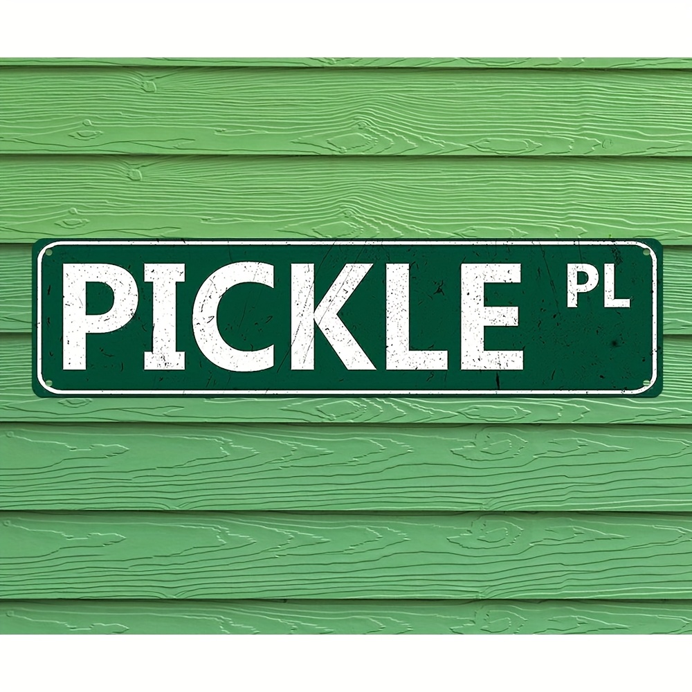 TEMU A 1 Metal "pickle" Sign Measuring 4x16 Inches, Versatile Wall Decoration , Kitchen, Bars, Garages, Featuring A Vintage Design, Christmas,