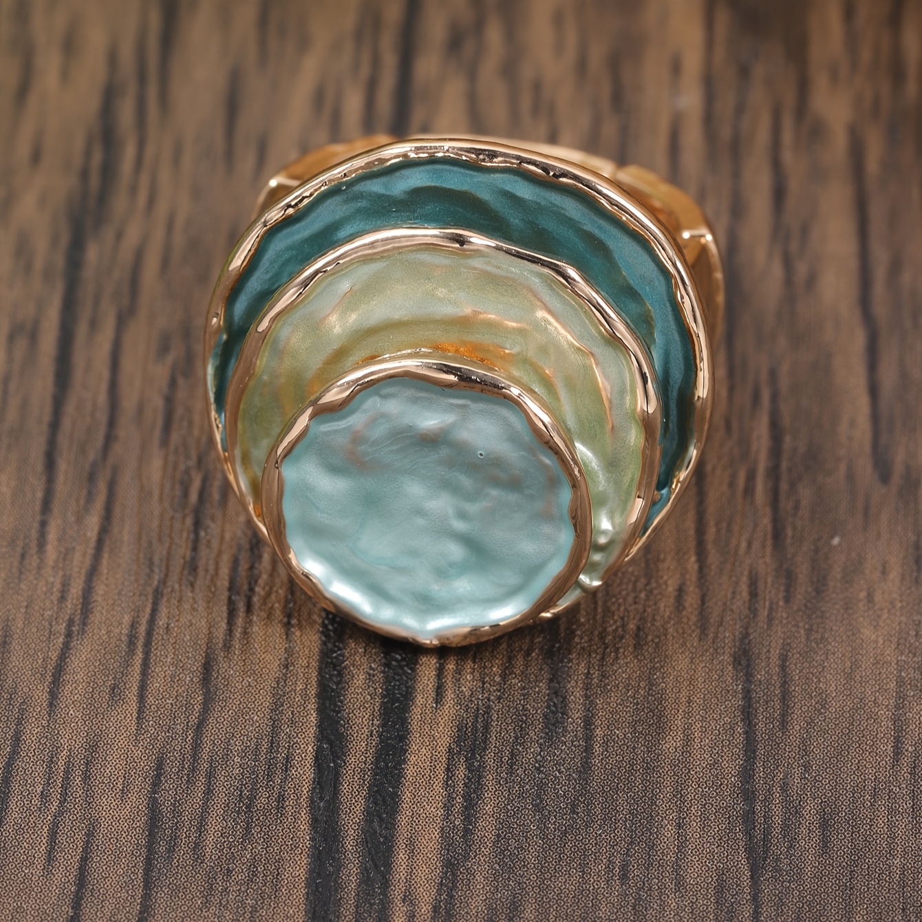 Women's Thin Paint Enamel Zinc Alloy Round Decorative Ring