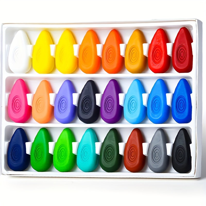 

12 Color/24 Color Non-sticky Wax Pencils - Safe For Kids, Suitable For School And Art Projects