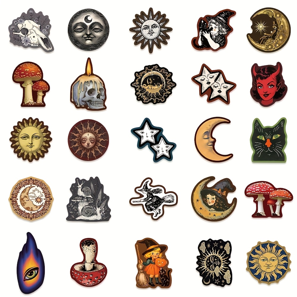 Image of 50pcs The Graffiti Funny Stickers Vinyl Aesthetic Stickers For Water Bottle, Hardhat, Luggage Bike Skateboard