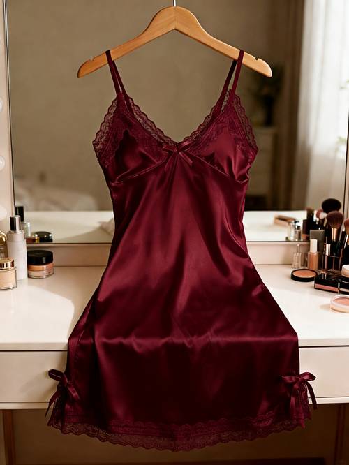 wedding and honeymoon special nightgown romantic wedding night bridal loungewear lace deep v neck split cami dress pure desire bridal sleepwear