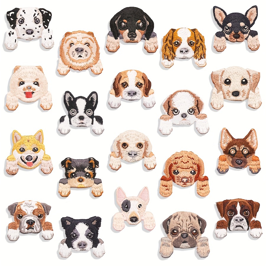 

20 Pcs Dog Embroidery Patches - Mix Of - For Sewing, , And Decorating