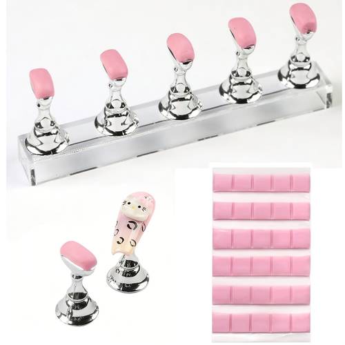 nail art practice nail holder tools manicure display bracket painted nail polish fixing practice nail sheet 30 clay beginner works display nail art special tool set