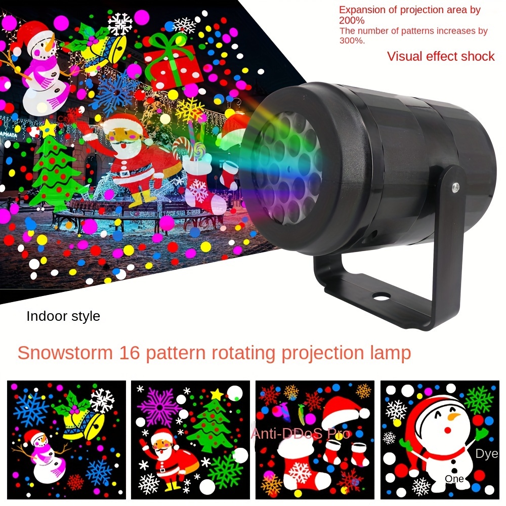 

Usb Led Christmas Projector - 16 Pattern Rotating Projection For , , , - Christmas Holiday Decoration, No Battery