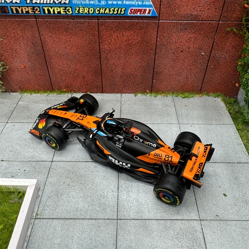 2025 F1 McLaren Team MCL39 #4 and #81 Alloy Car Diecast Model | Zinc Alloy, Mixed Color, Weather Resistant, Push-Powered, Burago Brand
