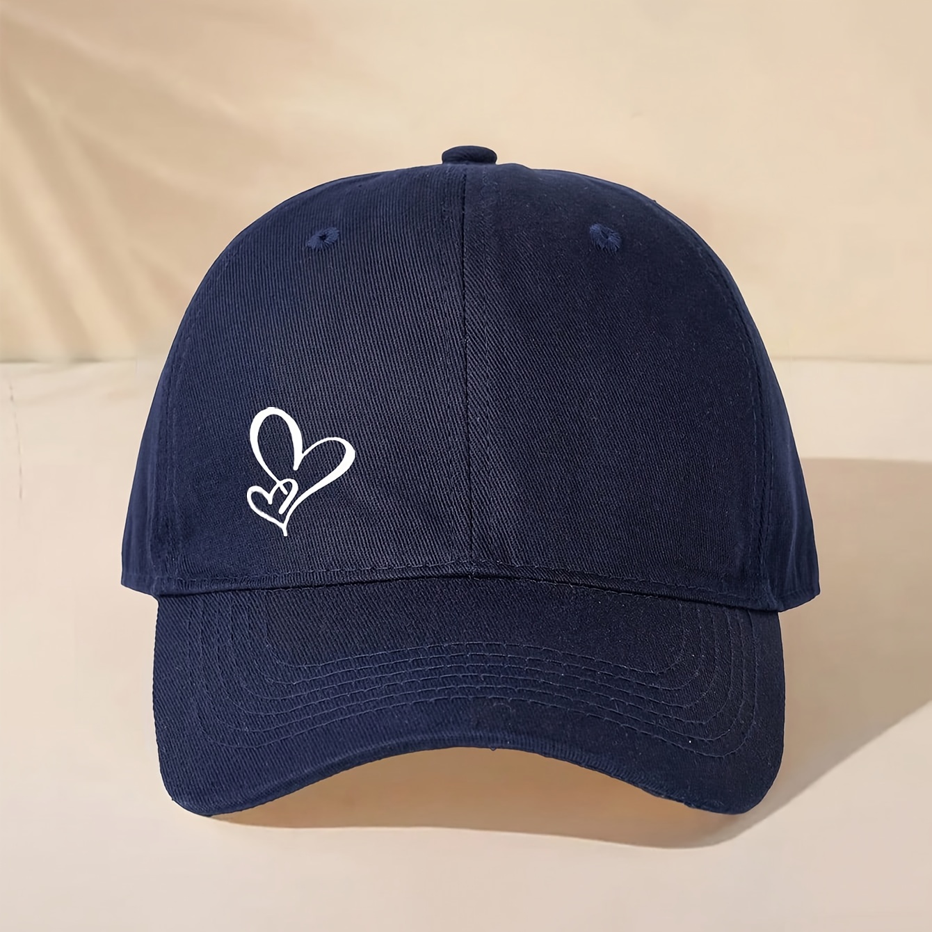 a printed double layer heart baseball cap unisex trucker hat  display picture 1