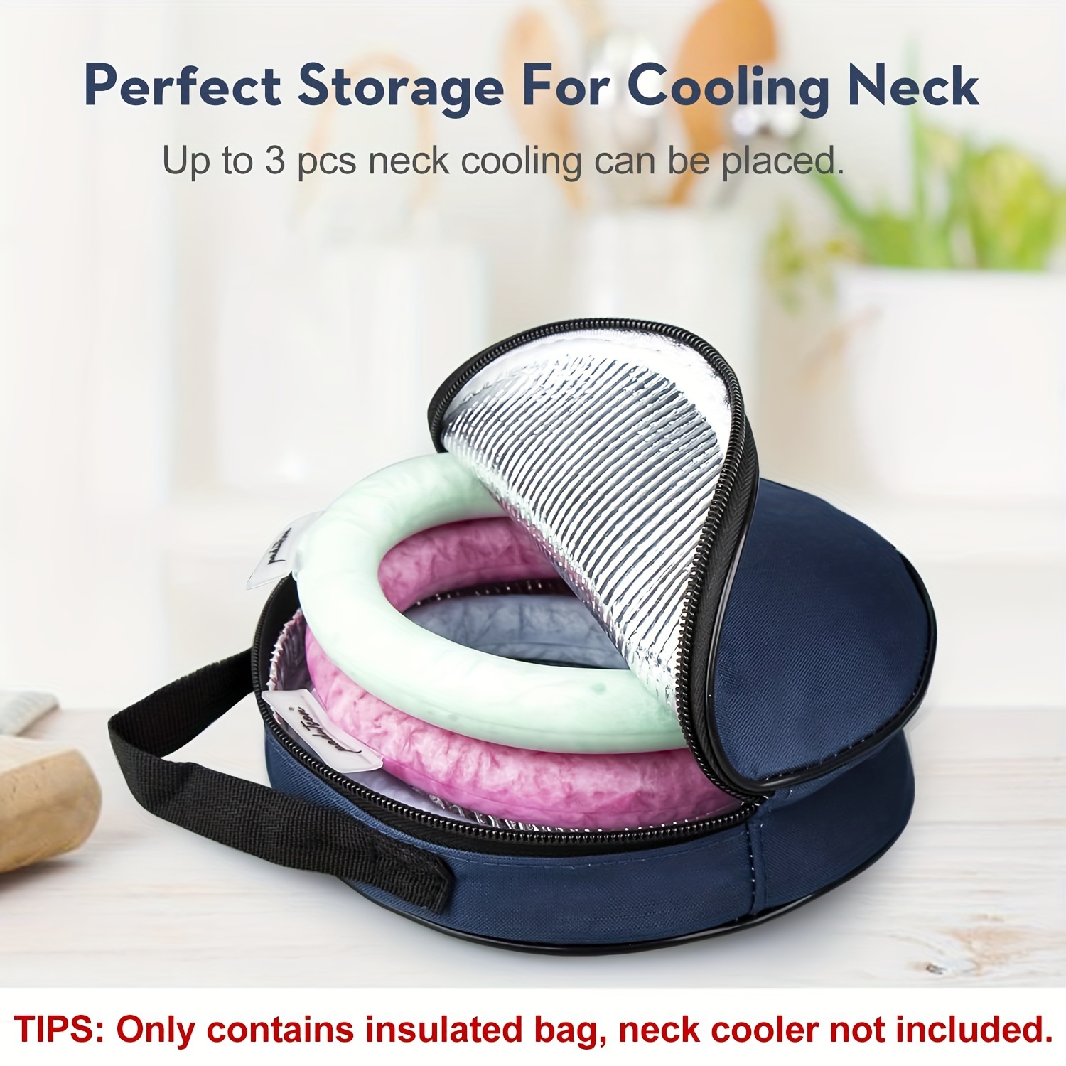 

Blue Insulated Storage Bag For Neck Cooling Devices - Adult Uncharged Thermal Cooler Case In Oxford Cloth, Battery-free Cooling Accessory Extender