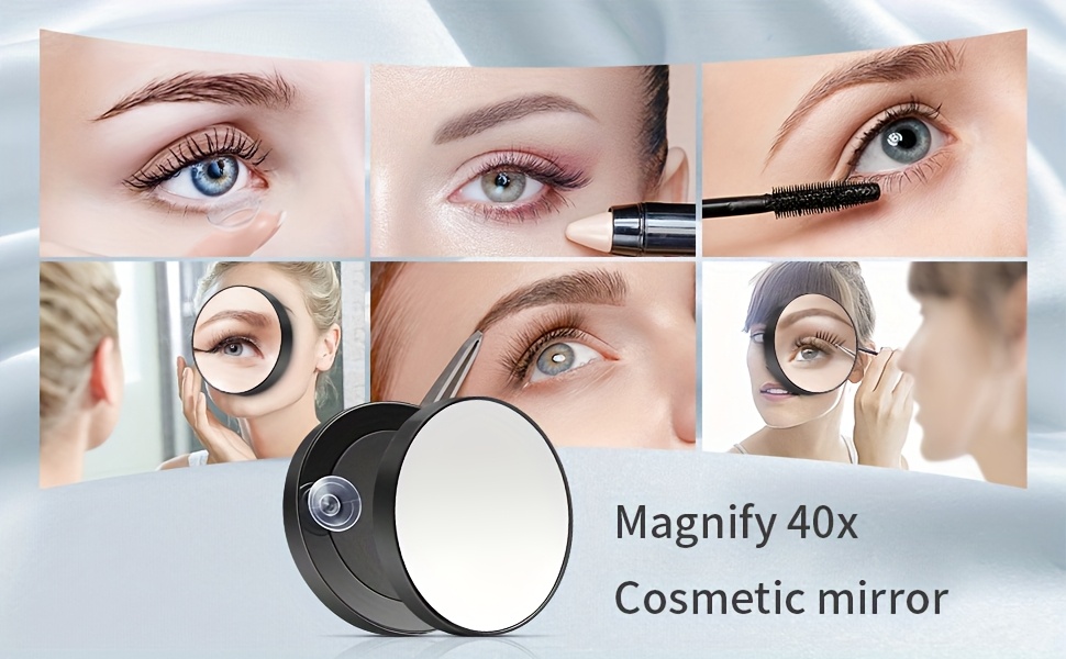 10-facher Vergrößerungsspiegel Mit Saugnapf & Pinzette | 8,9 Cm Durchmesser, Für Make-up & Hautpflege