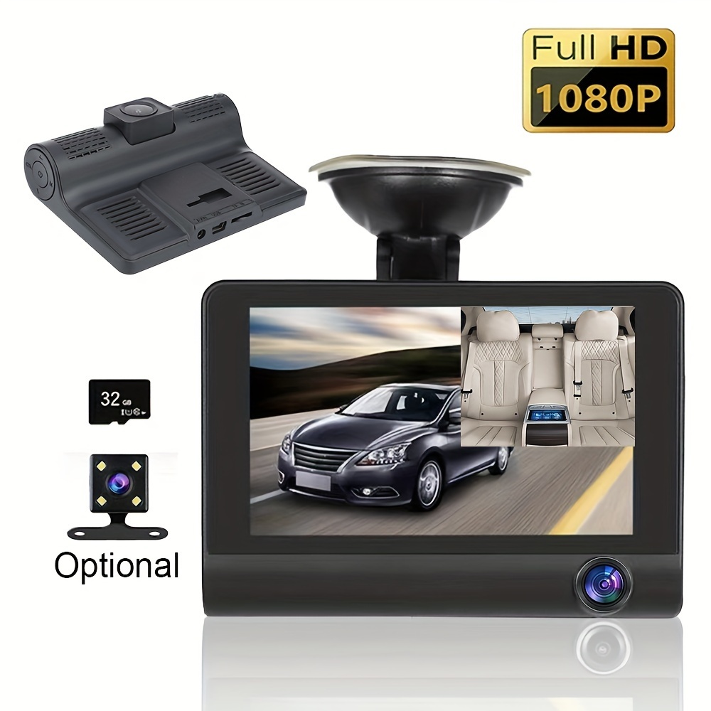 

Gyioeupt 1080p Hd Dual- Dvr With Reverse Image - Front & Rear Recording, 32gb Memory Card Included,