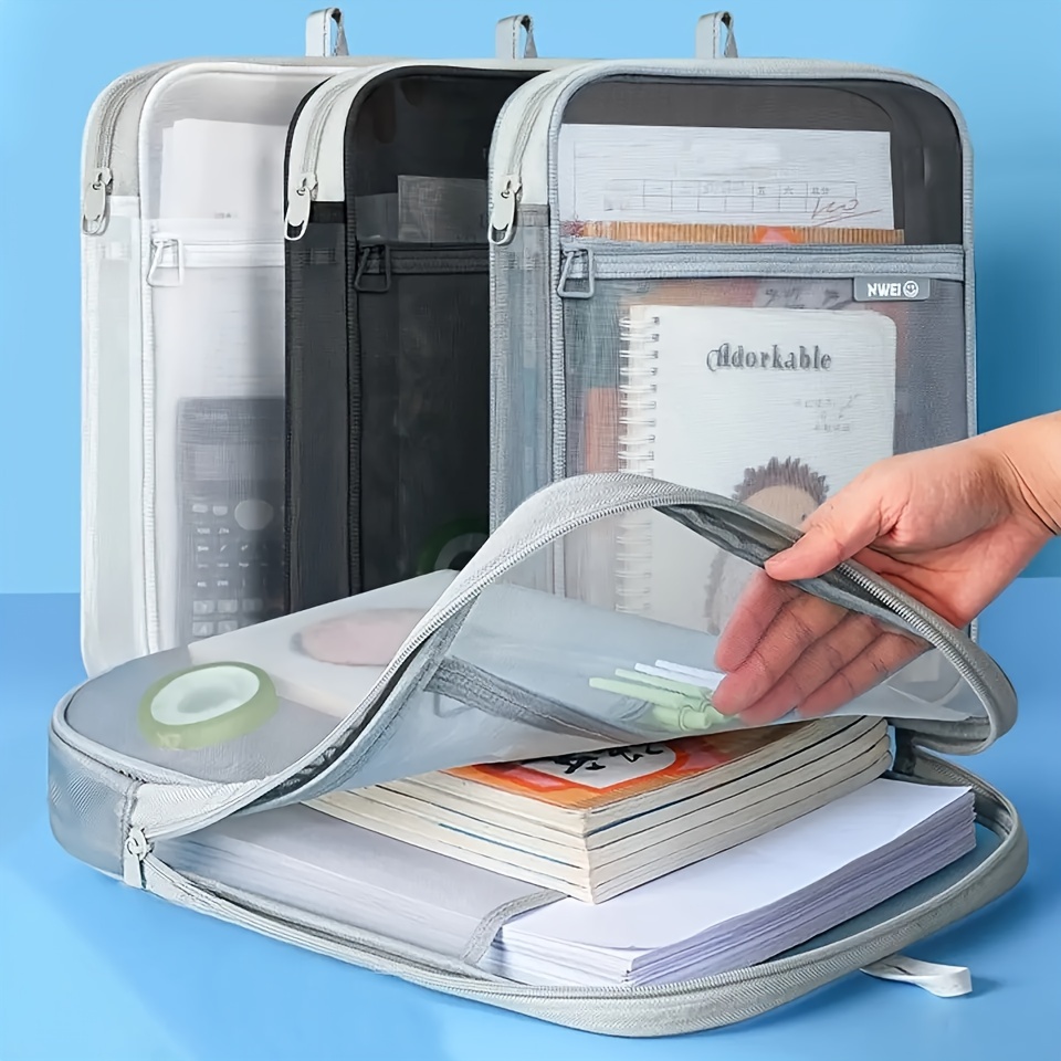 

1pc L-shaped - Portable Organizer For , Office Supplies & Test Bag -compartment