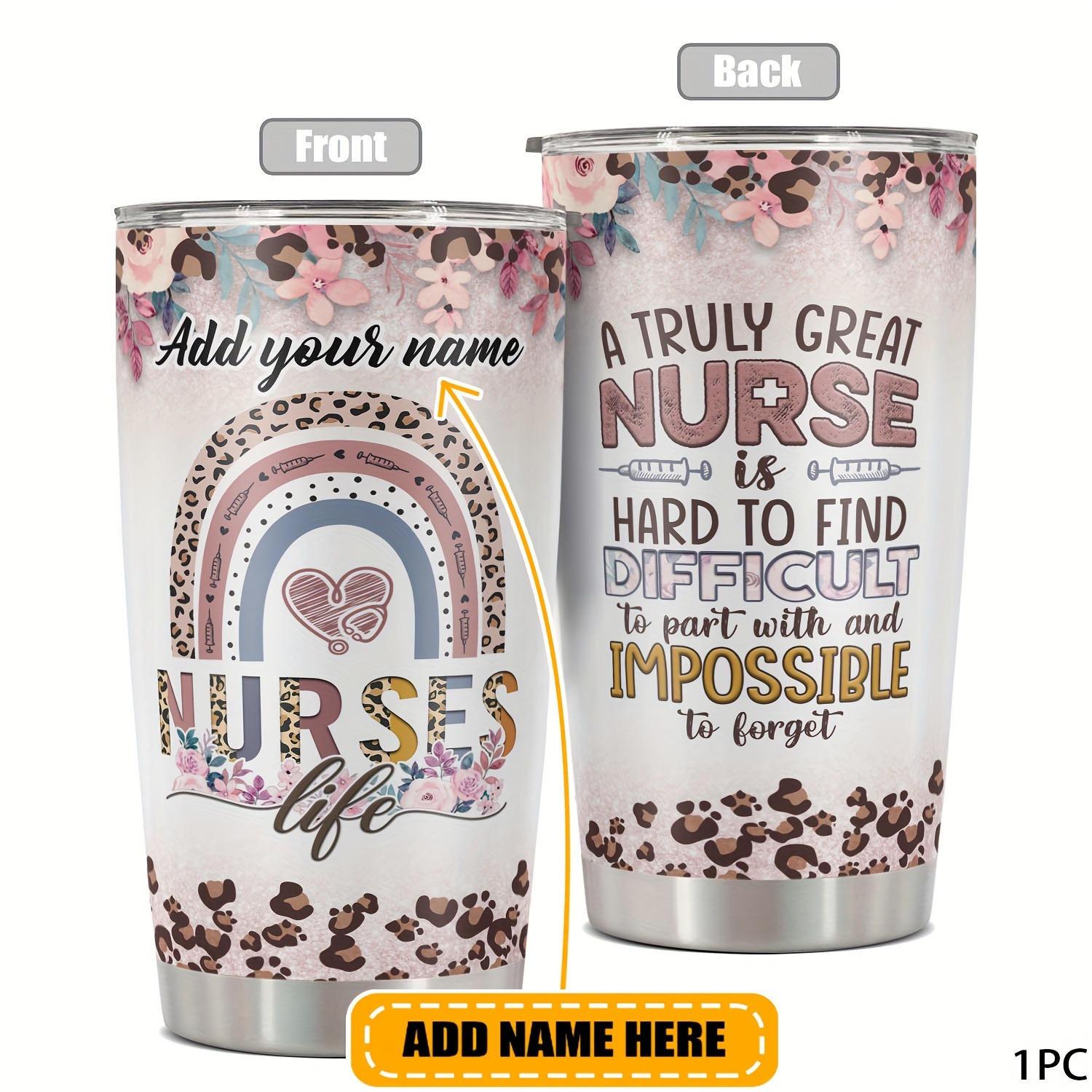 

Personalized 20 Oz Tumbler: Perfect Gift For Nurses - Keep Your Beverage Hot & Cold For Many Hours