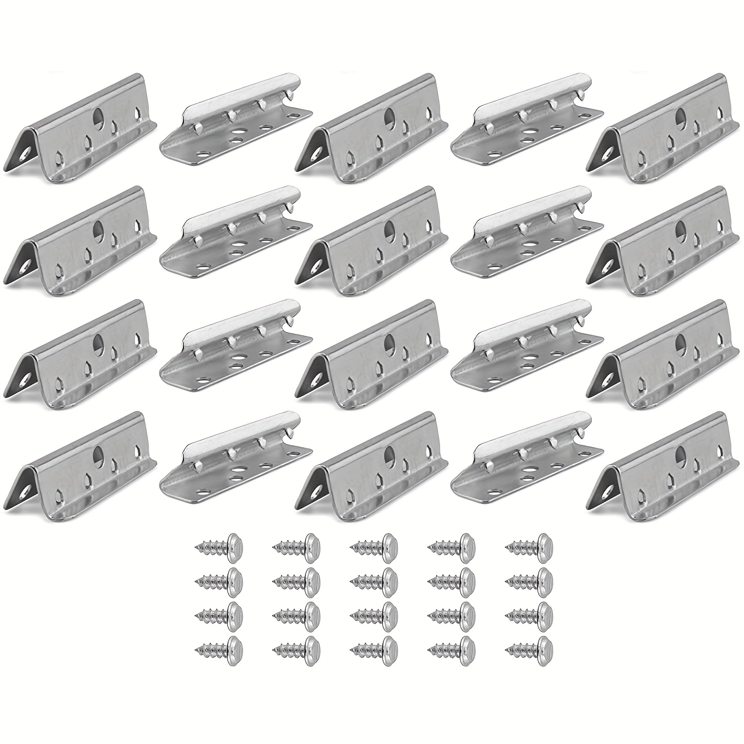 TEMU 2x1/2 Inches Metal Chair Rubber Upholstery Webbing End Clips With Screws, Non-electric, For Sofa Chair Furniture