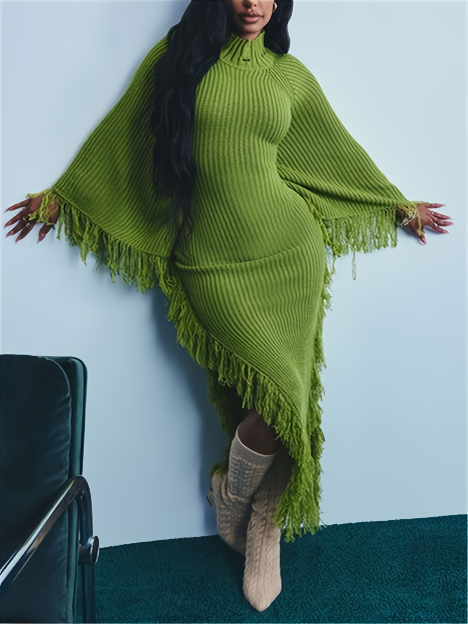 green emerald velvet dress Fangetey Womens Long Sleeve Turtleneck Sweater Dresses Knitted Bodycon Midi  Sheath Jumper Dresses Army Green at Amazon Women's Clothing store