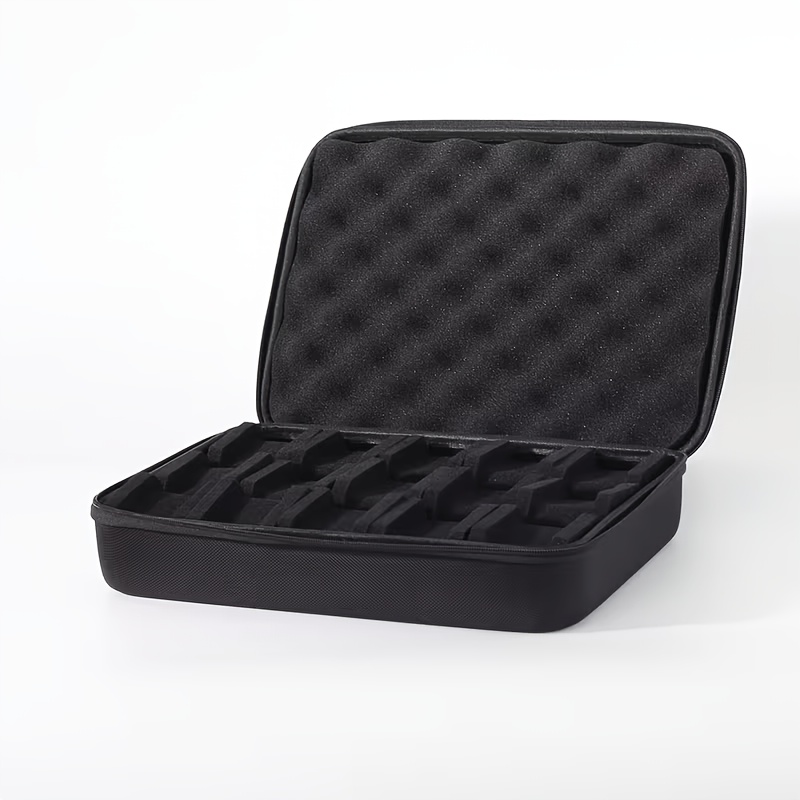 TEMU Boîte de rangement portable pour 15 montres, organisateur de montres portable à coque rigide EVA avec doublure souple, coussins amovibles et