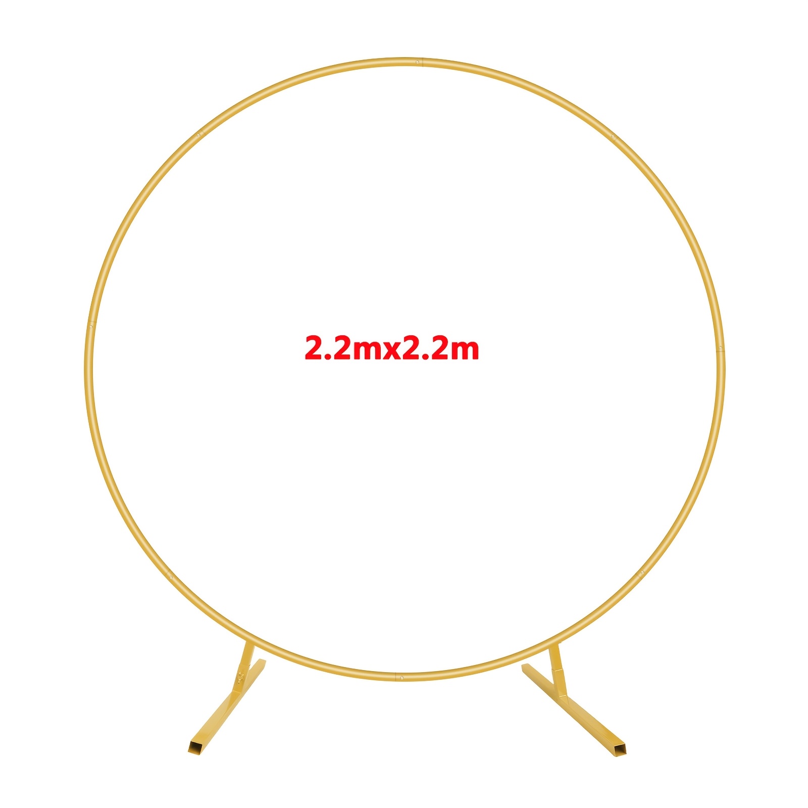TEMU Support de toile de fond en circulaire de 220 cm, cadre d' de mariage ronde dorée ou blanche avec base, convient pour support de fond de , fête