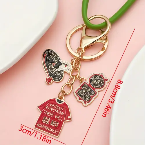 hip hop style keychain charms unique alloy bag accessories with take break without no disappointment designs cute handbag charms for purse key organizer cute keychain accessories purse decoration design durable charms