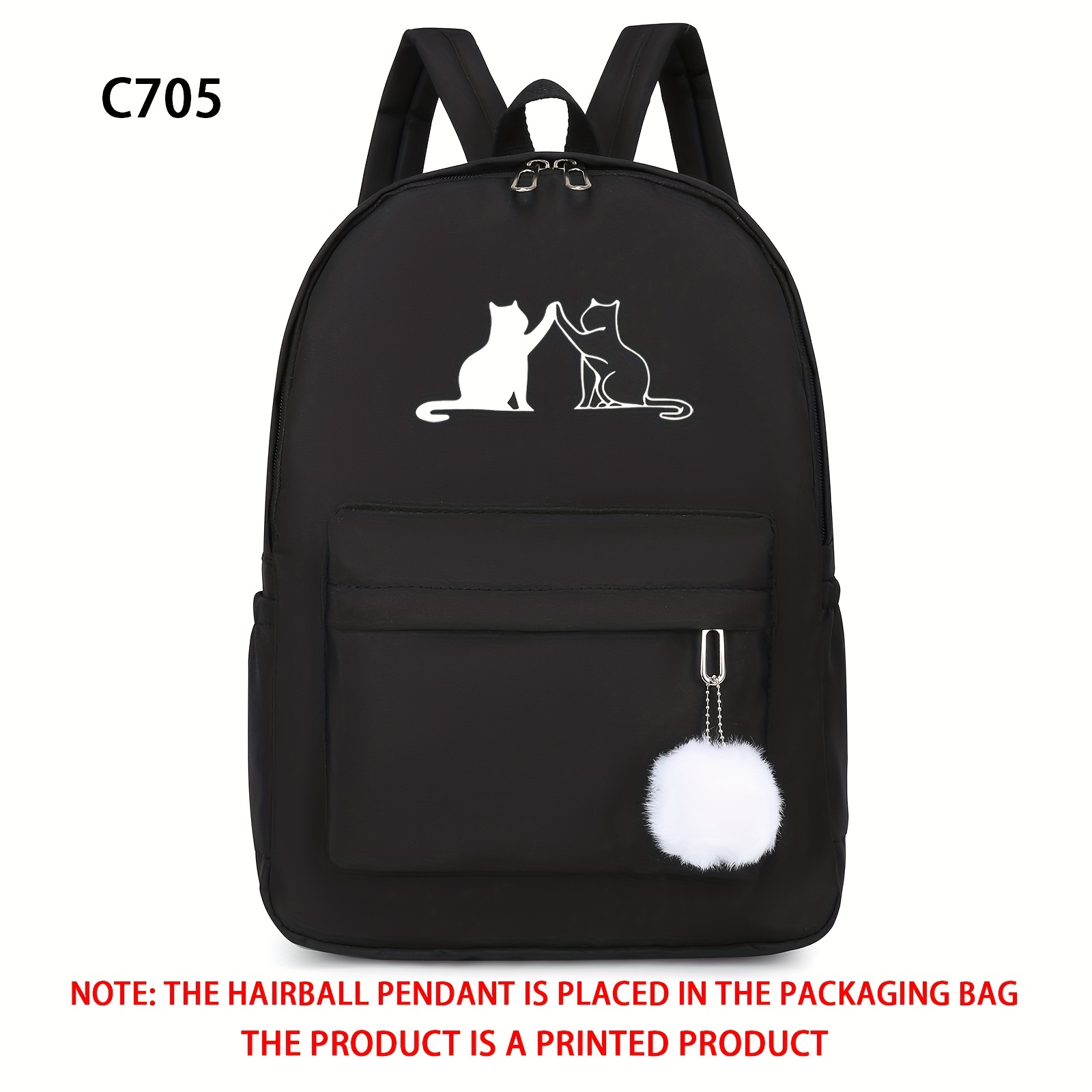 Fashionable Simple Versatile Cat Backpack Travel Large Capacity Women's Shoulder Bag Multifunctional Schoolbag