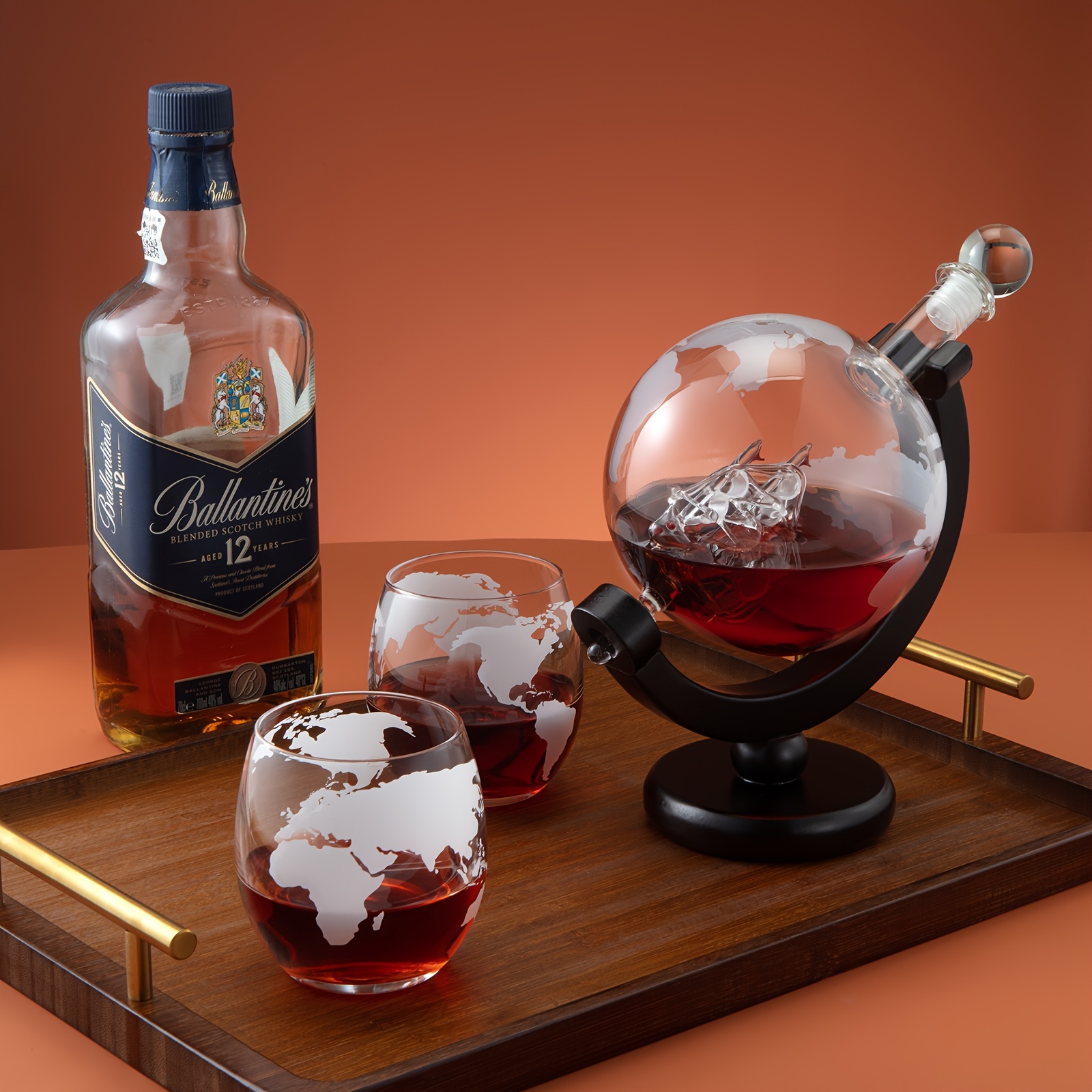 Carafe à Whisky En Verre Cristal Avec 2 Verres - 750 Ml - Décanteur Pour Whisky, Vodka, Vin - Cadeau Homme