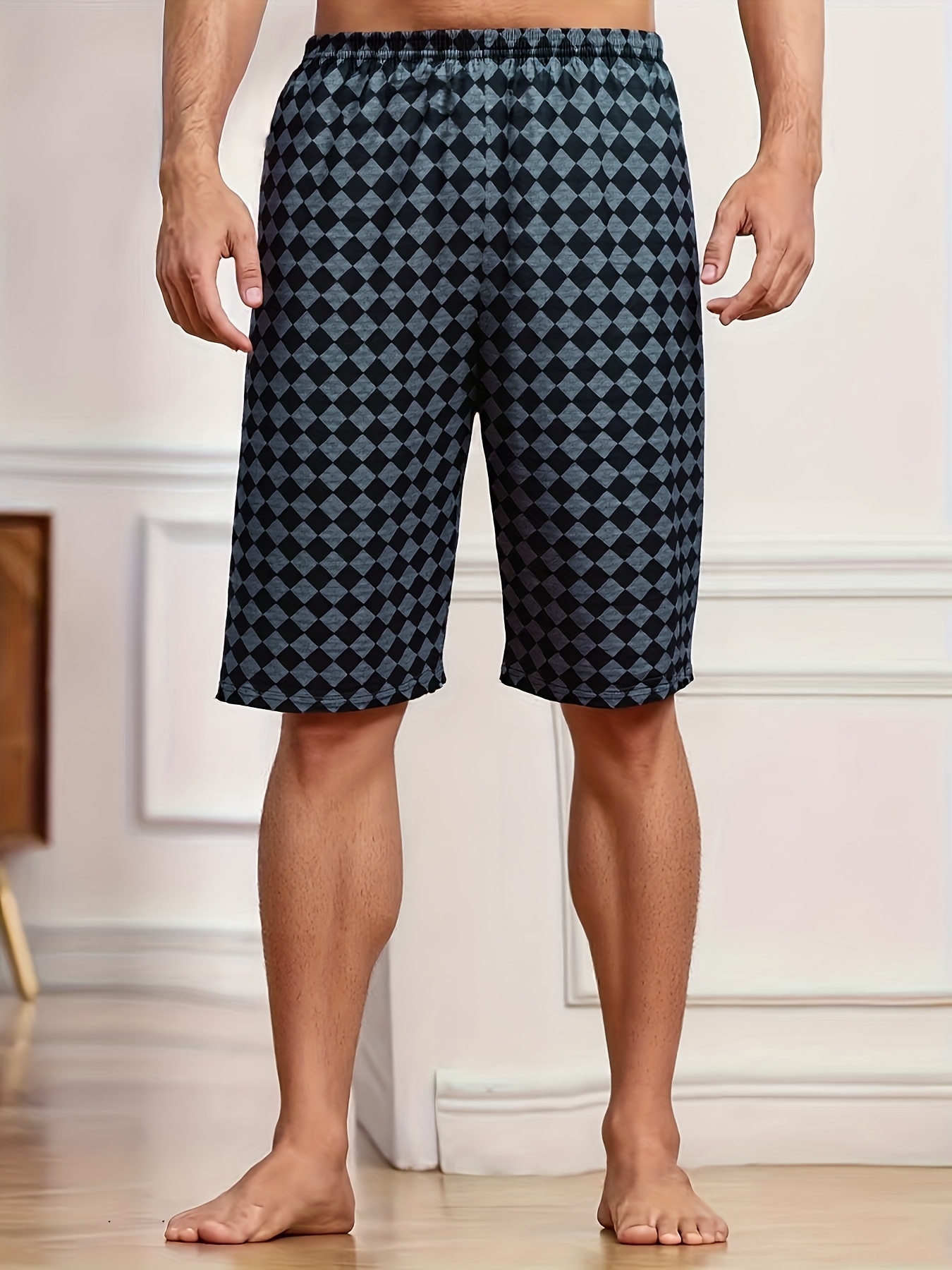 3pcs mens plus size shorts loose fit casual plaid check Temu