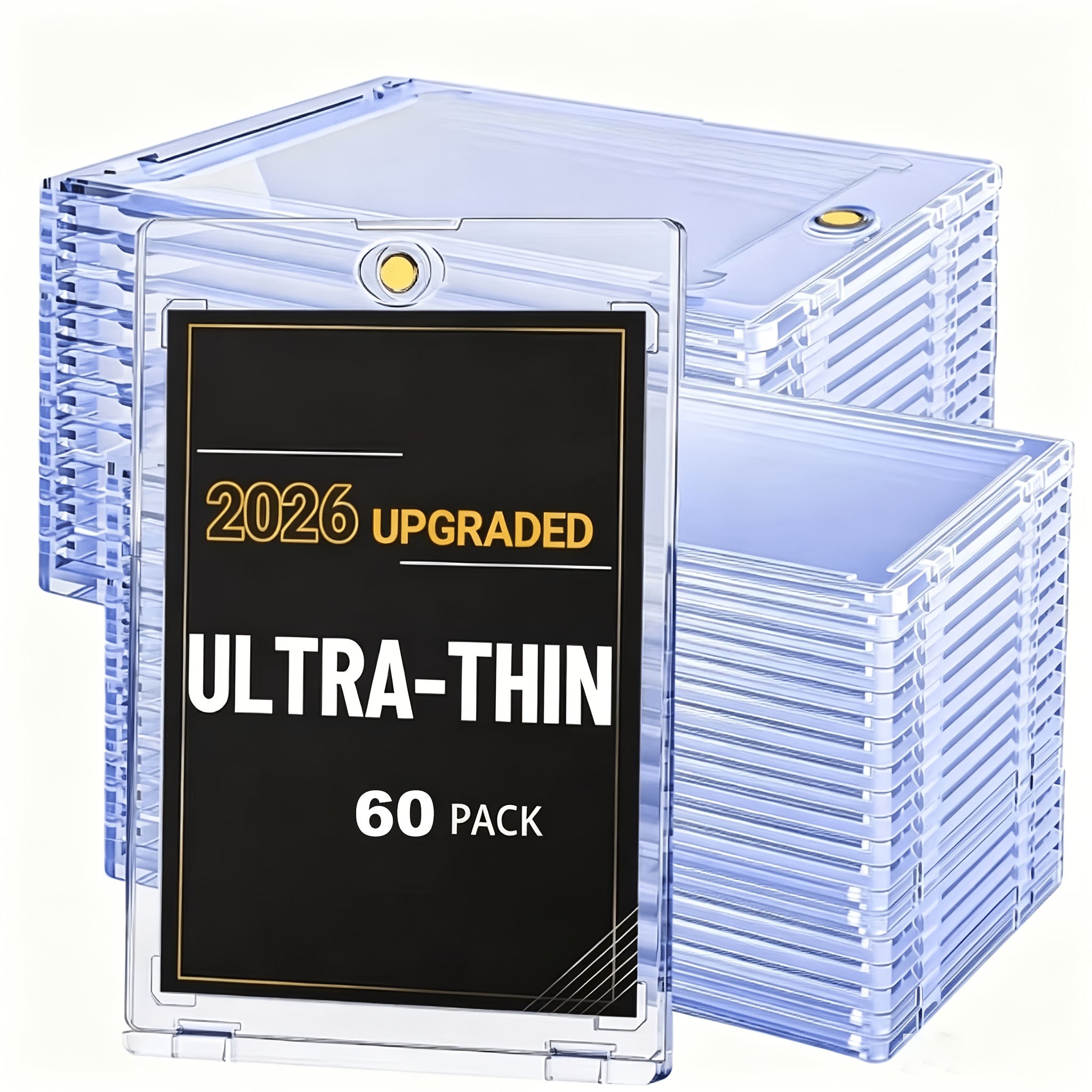 TEMU 30/60/90pcs Magnetic Card Sleeves, 35pt, Anti-uv Waterproof Clear Case, 360 Degree Protection Cover, Durable High Card Holders, Hobby Collector