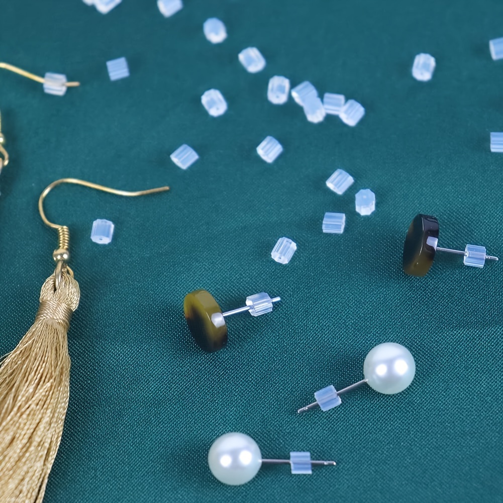 100pcs clear plastic earring backings secure clutch stopper Temu