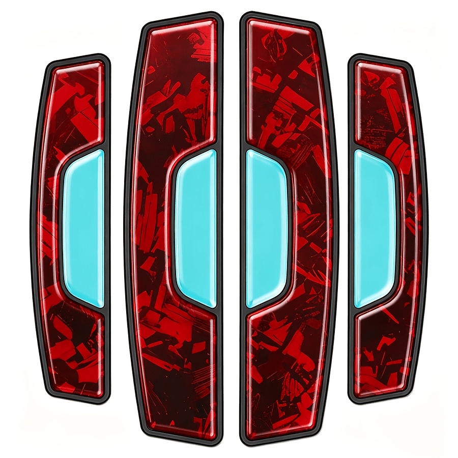 Image of 4pcs Universal Car Door Edge Guards, Carbon Fiber Pattern Luminous Anti-collision Door Protector Strips, Auto Exterior Decor Additions