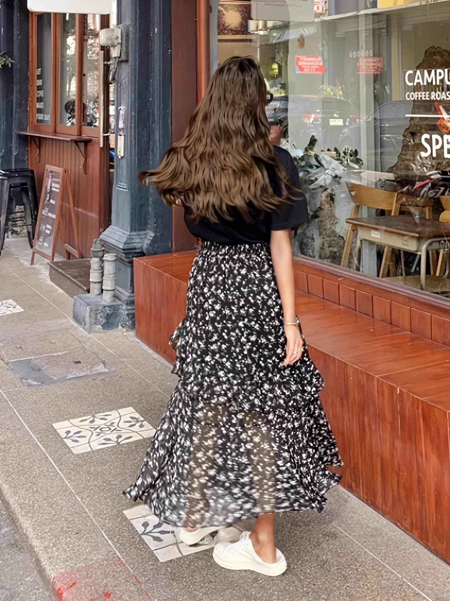 Floral High Waisted Maxi Skirt Chiffon Summer Floral Long Chiffon