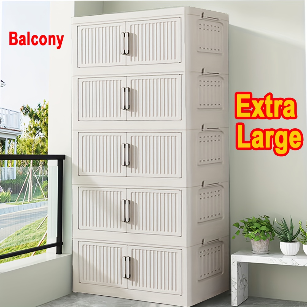 Multi-Layer Stackable Outdoor Storage Shelves, Large Folding Boxes, Outdoor Toy Storage, for Keeping Gardening Tools, Craft Supplies, Toys, And for Organizing Living Rooms, Bedrooms, And Closets with Portable Multi-Purpose Storage Solutions, Box,Cabinet,Rack for Outdoor Storage