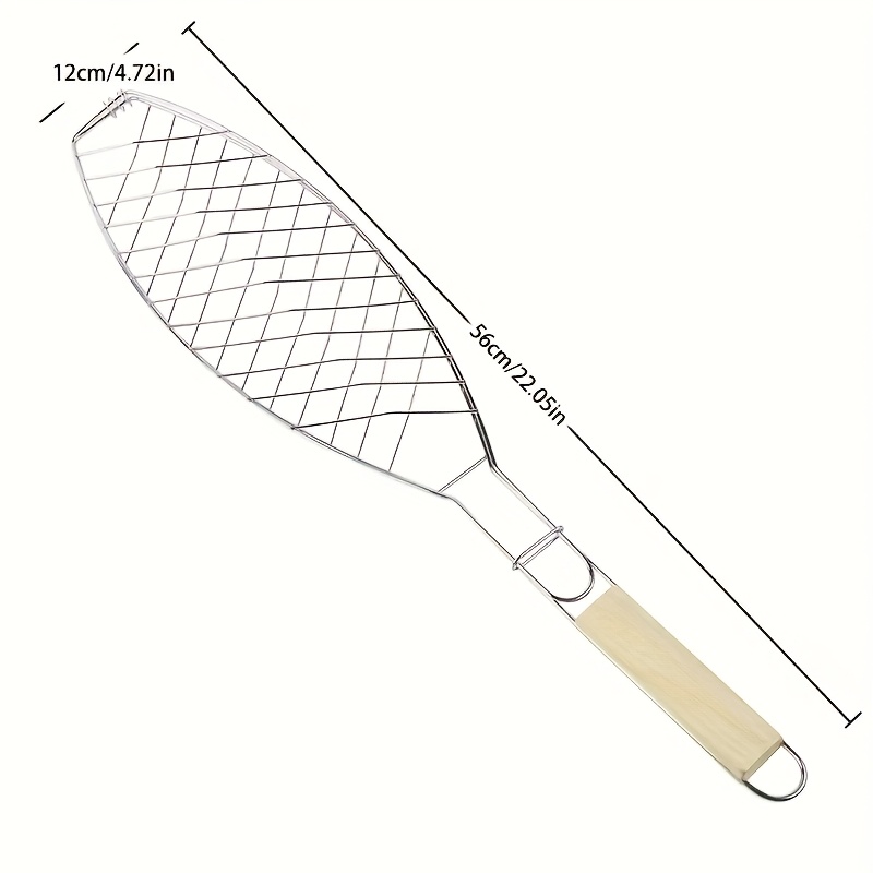 1pc wooden handle barbecue clip heavy duty fish and meat clip for kitchen and   straight grip design   cooking multi functional wooden handle fish clip vegetable clip fish grill net anti scalding barbecue tool barbecue Product details 7